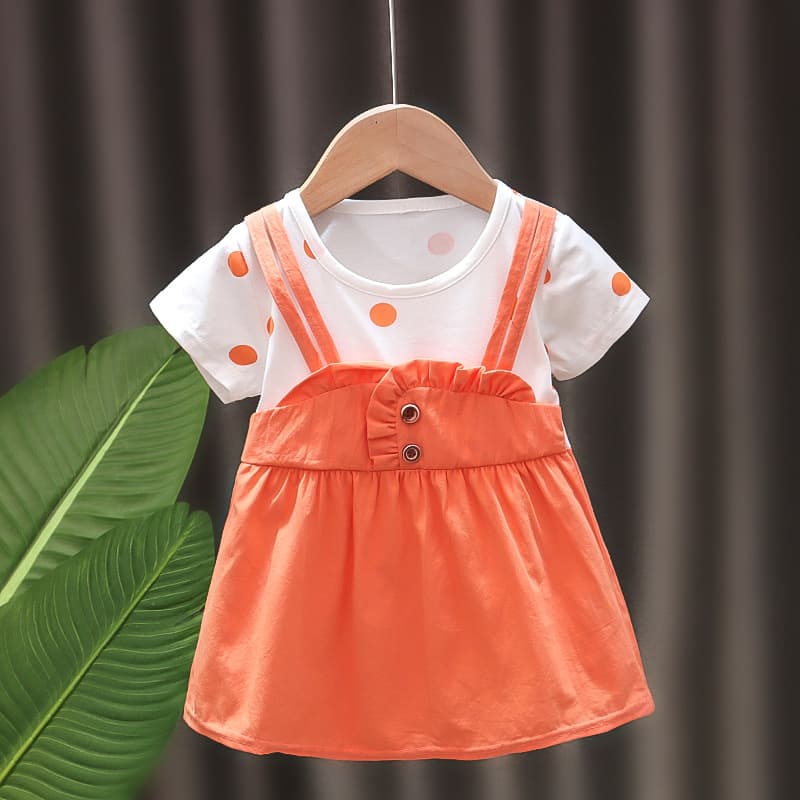 Clearance Sale 0-2 Years Girl Dress 1 Baby Girl Summer Short Sleeve Dress 2 Infant Children Princess Dress