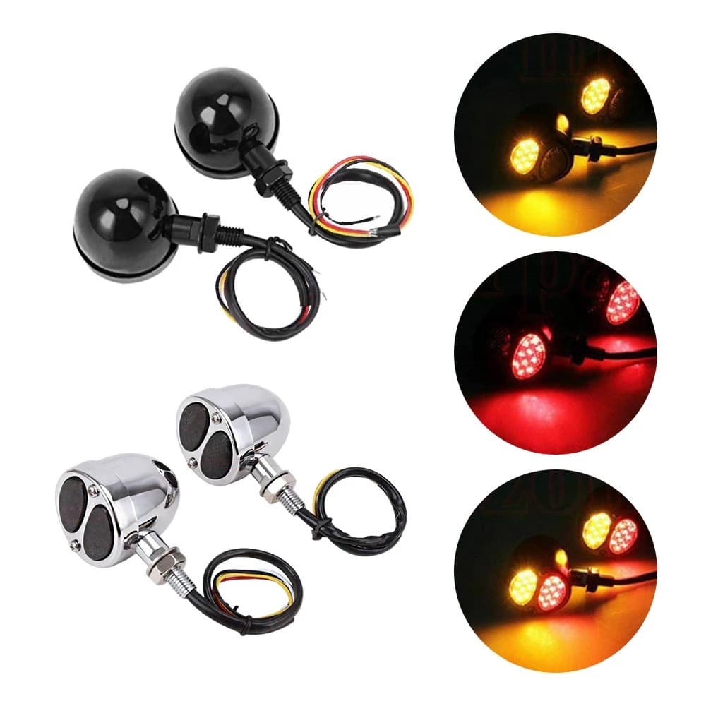 Motorcycle Parts Harley Davidson Bobber Motorcycle Retro Turn Signal Metal Dual-Color Turn Signal Light