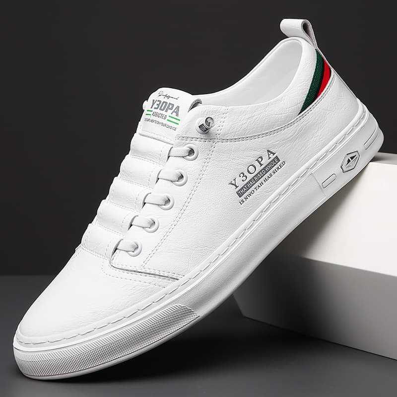 New Trend Men's Spring/Autumn Board Shoes Korean Style Genuine Leather Casual Shoes Breathable White Sneakers Men's Versatile