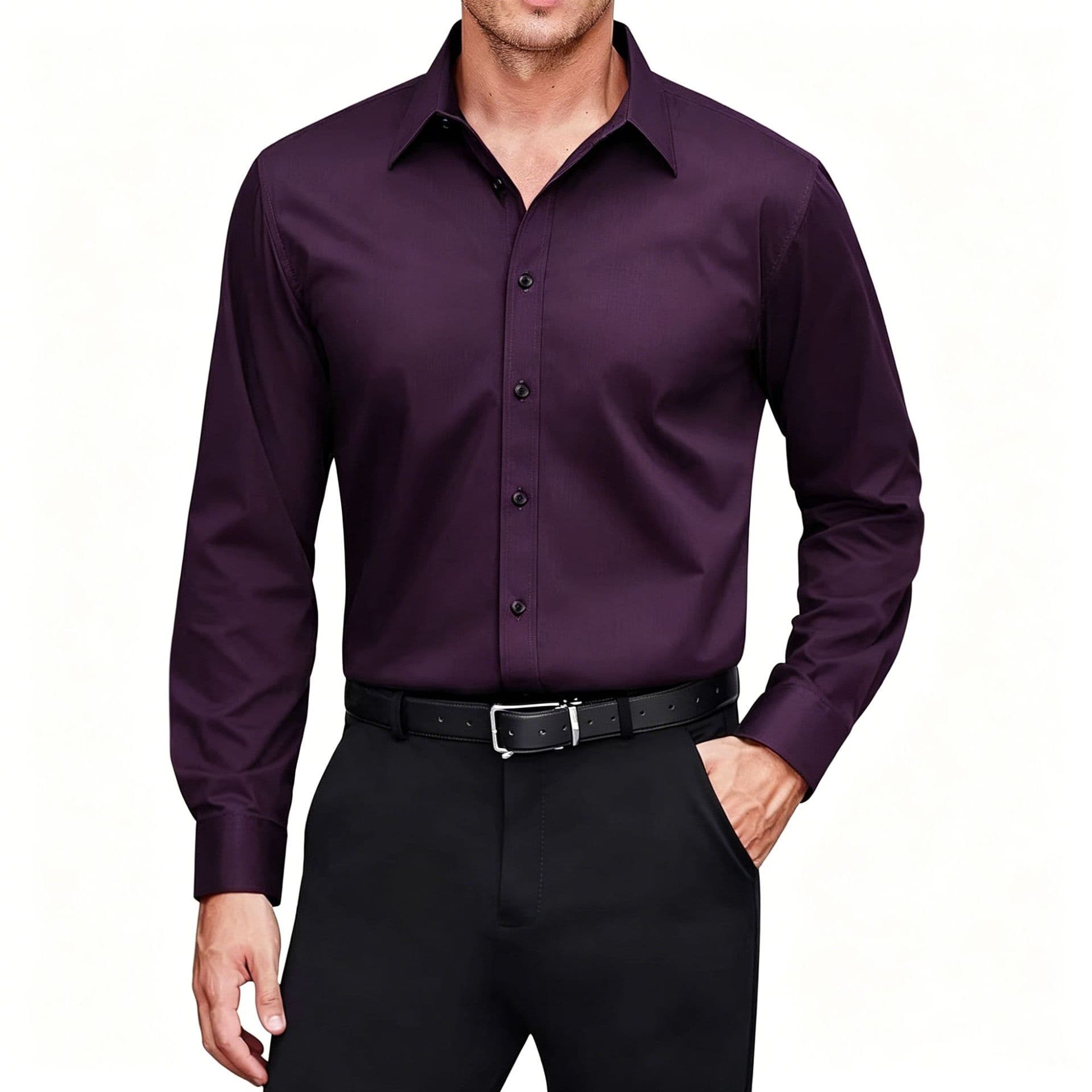 Men's Long Sleeve Shirt Korean Style Slim Fit Spring Autumn Clothing Handsome Men's Shirt Trendy Formal Summer Thin
