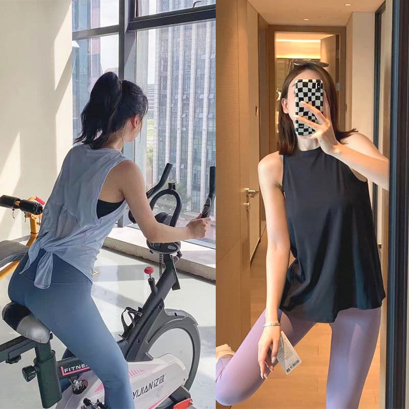 Yoga short-sleeved blouse running vest yoga clothes women's tops sleeveless loose fitness running breathable t-shirt mesh