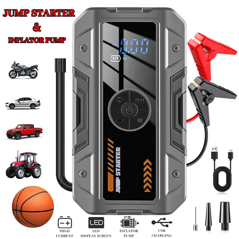 Cross-border DM12 car starting emergency power supply car emergency starting power supply air pump all-in-one machine strong start and fire