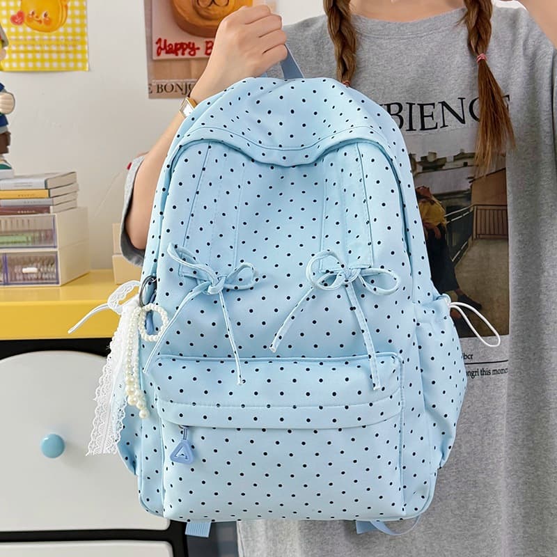 Ice Cheese Light Blue Summer Cute Fresh Backpack for Girls Elementary School Student Backpack Lightweight Waterproof Cute Junior High Student Backpack