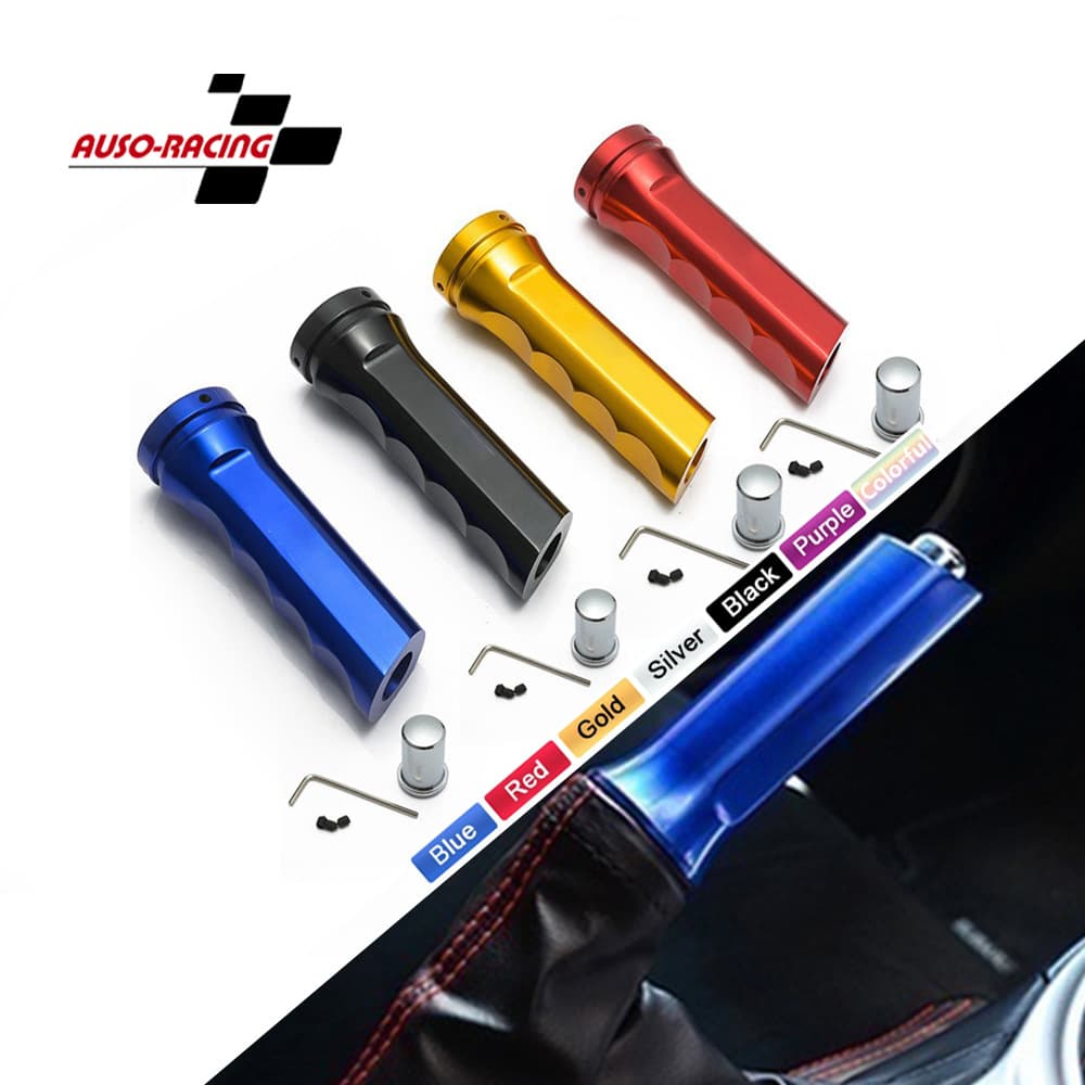Universal Car Accessory Modified Aluminum Alloy Handbrake Protective Cover Racing Metal Lever Shift Knob Sleeve Handbrake Handle Cover
