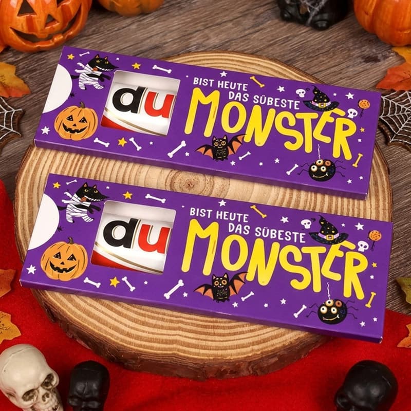 Halloween Chocolate Wrapping Paper Packaging Set Gift Thank You Bag Candy Gift Chocolate Bar Paper Bag