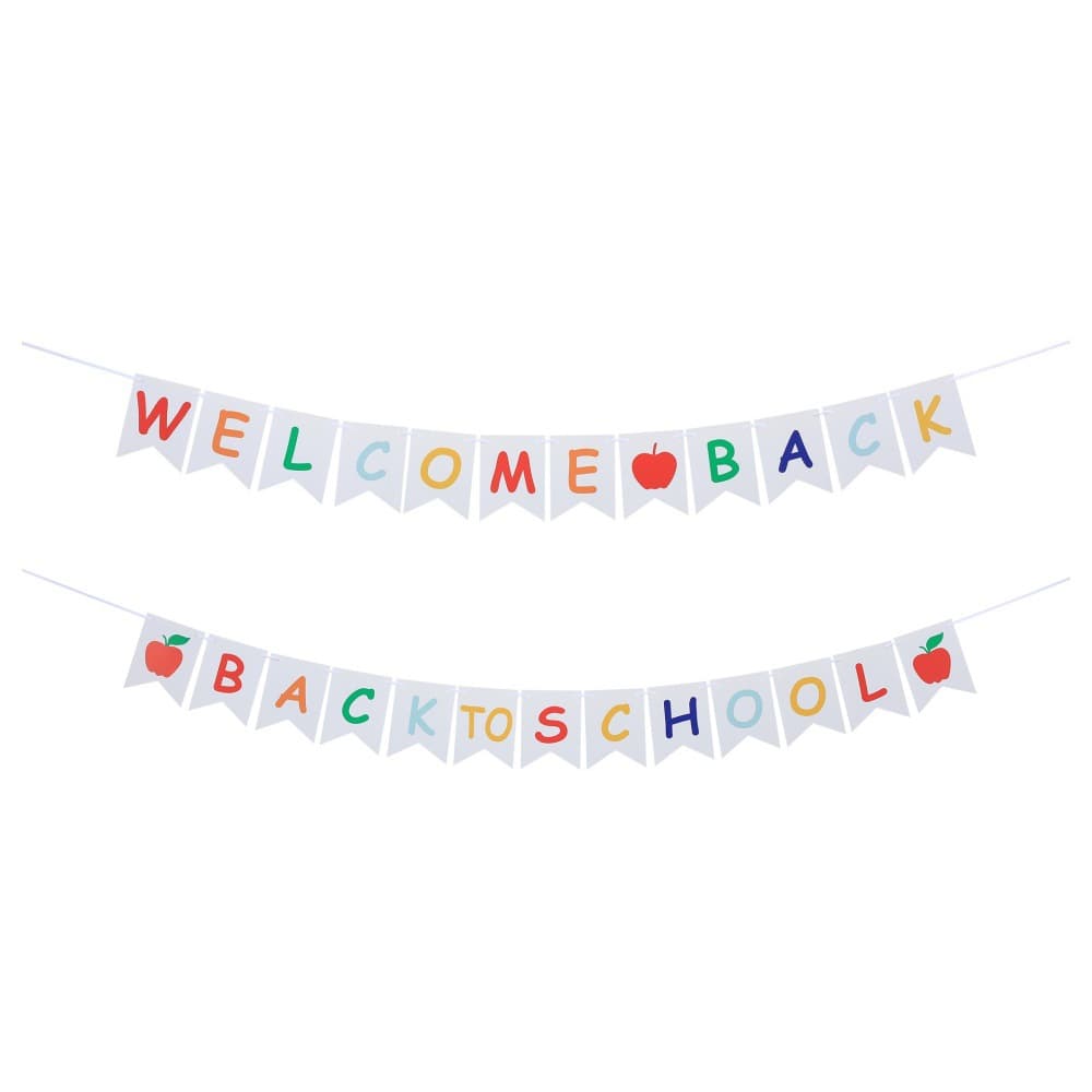 welcome back back to school season party decoration colorful font paper pull flag classroom layout banner