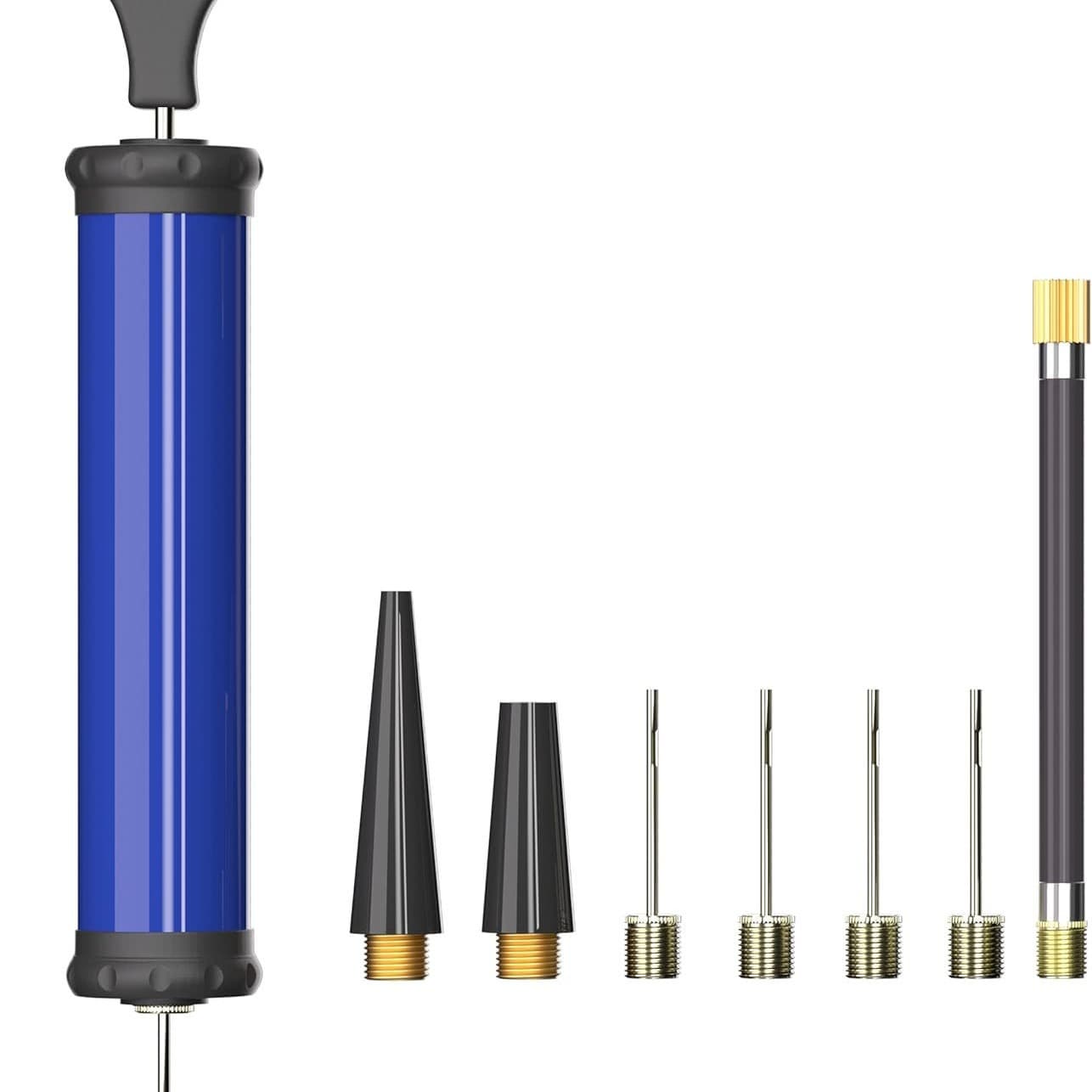 Blue Basketball Soccer Ball Pump Air Pump Inflator Kit with Needles