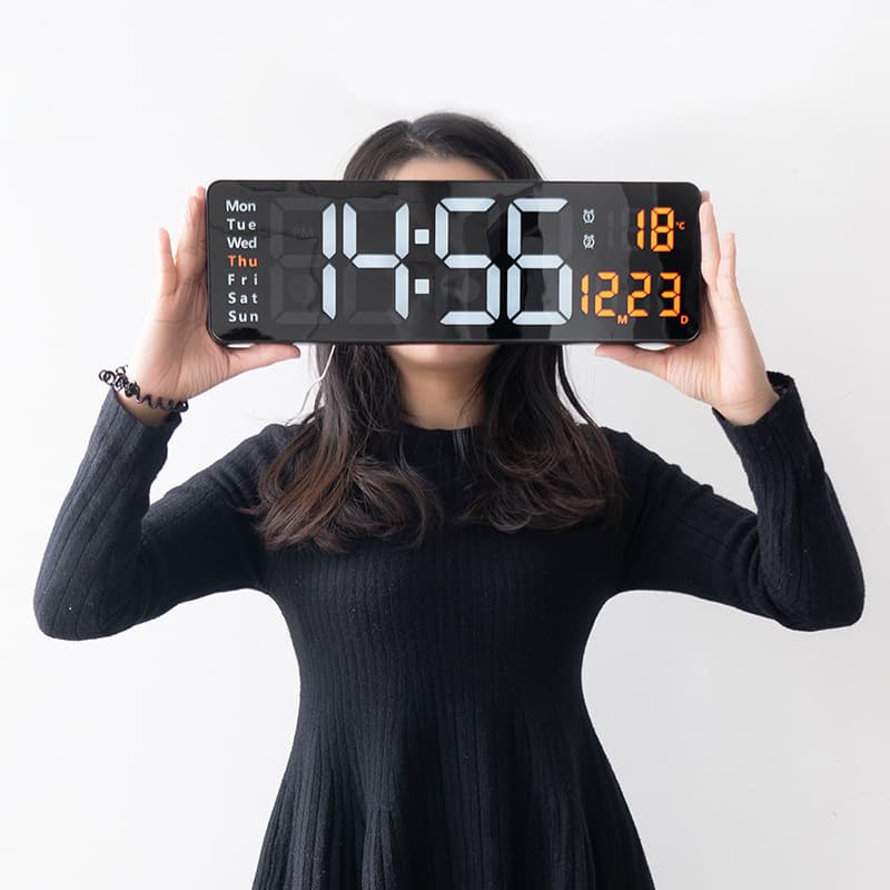 16-inch large screen functional display clock Nordic digital clock simple living room wall clock led wall clock 6626