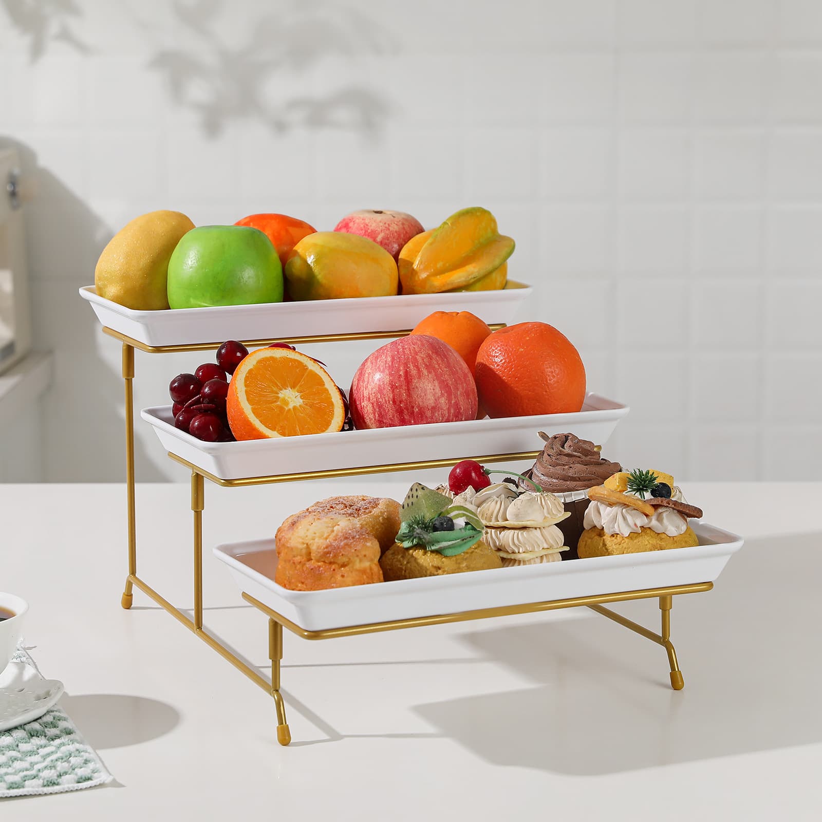European-style dessert stand display cake tray afternoon tea stand multi-layer fruit plate