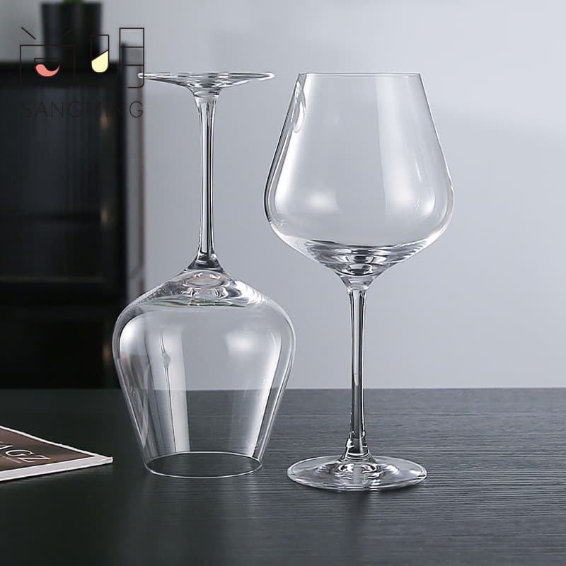 Factory wholesale custom European-style large-bowl Burgundy glass set, household crystal glass premium stemware for red wine
