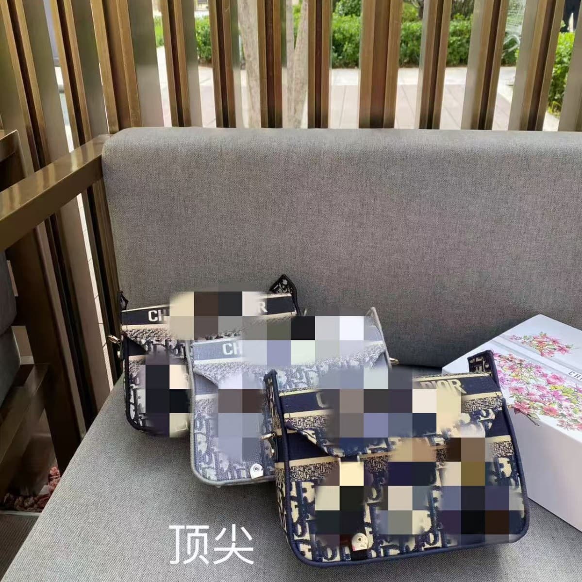 3D Embroidery Camp Messenger Bag Premium Box Mini Square Bag for Women New Trendy Wide Shoulder Strap Crossbody Bag