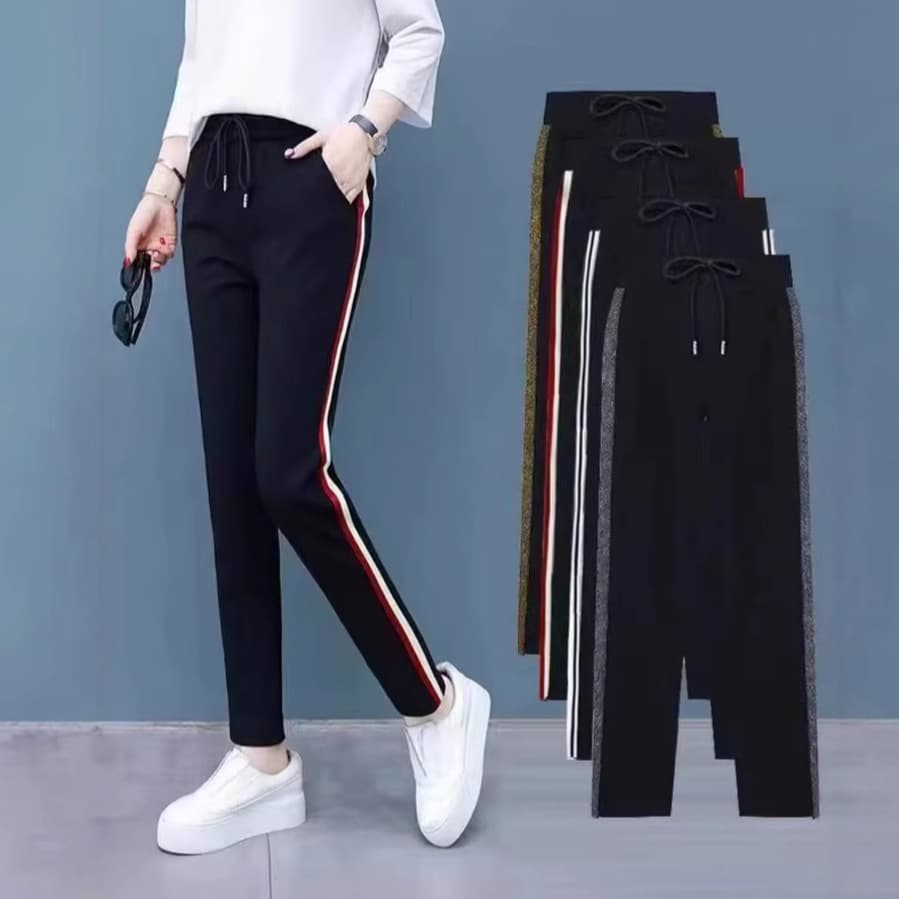 New Tencel Cotton Middle-aged and Elderly Pants Side Sweat Pants Women's Casual Pants Yiwu Women's Pants Drapey Mom Pants