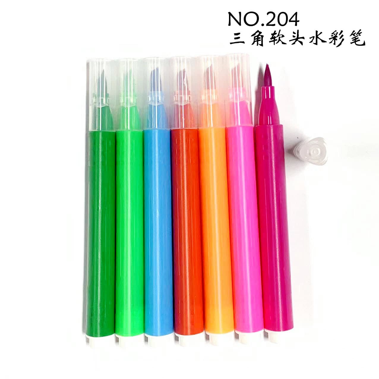 Triangular rod soft tip watercolor pen 12 colors 18 colors 24 colors 36 colors single wholesale LOGO can be customized, factory direct supply