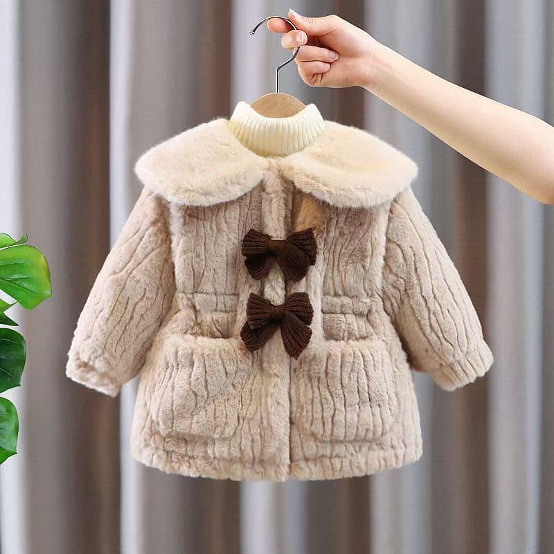 Stylish winter coats for girls, thickened and lined with fleece, new autumn/winter styles.