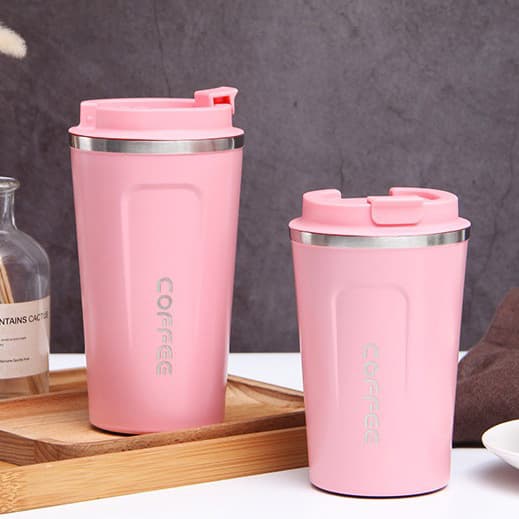 Cross-border manufacturer's creative 17oz car-mounted simple double-layer vacuum insulated cup European-style ins style stainless steel coffee cup