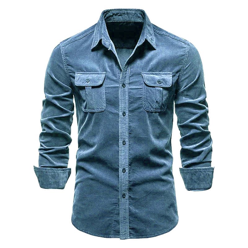 Men's Corduroy Long Sleeve Jacket Casual Business Slim Fit Cotton Shirt From China New Model Smooths Your Silhouette