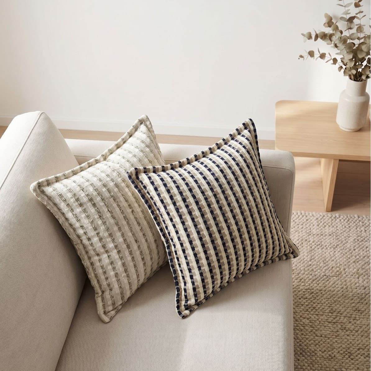 Ins-style living room sofa home soft furnishing cotton-linen striped throw pillow cushion backrest high-end pillow cover wholesale cross-border