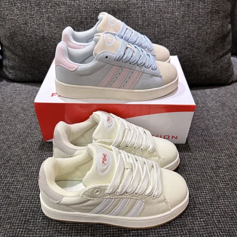 2024 New Style Simple Cream White Bread Shoes for Students, Unisex Casual Sneakers for Couples