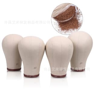 Canvas Mannequin Head Sawdust Head Cloth-Wrapped Pinable Soft Wood Granule Head Wooden Plug Head Wooden Head Canvas Head