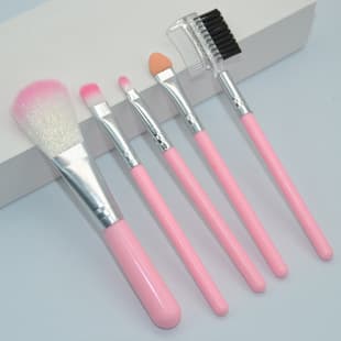 5-Piece Makeup Brush Set for Export: Eyeshadow Brush, Foundation Brush, Lip Brush, Cosmetic Tools