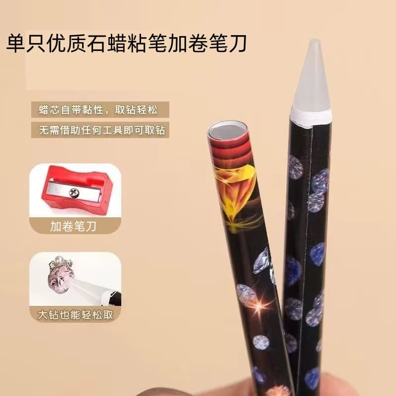 Nail Art Wax Pencil Tool with Adhesive Tip for Picking and Placing Rhinestones, DIY Convenient Rhinestone Applicator