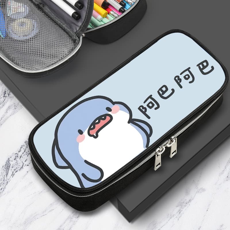 One-piece drop-shipping fat shark pen bag stationery bag pencil bag large capacity storage stationery box children's pencil box niche