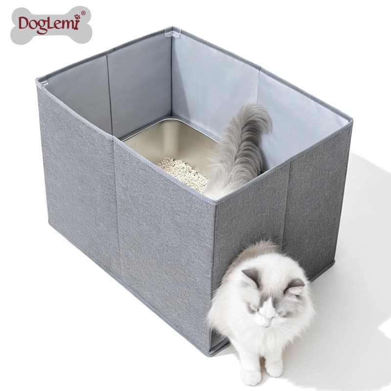 PVC Cat Litter Box Baffle, Litter Box Fence, Cat Sand Splash Guard, Waterproof, Dirt-Proof, Easy to Assemble Cat Litter Fence