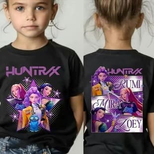 Kpop Demon Hunter Printed Pattern T-Shirt Summer Children's Clothing 2025 Movie T-Shirt Girls Boys Short Sleeve Top