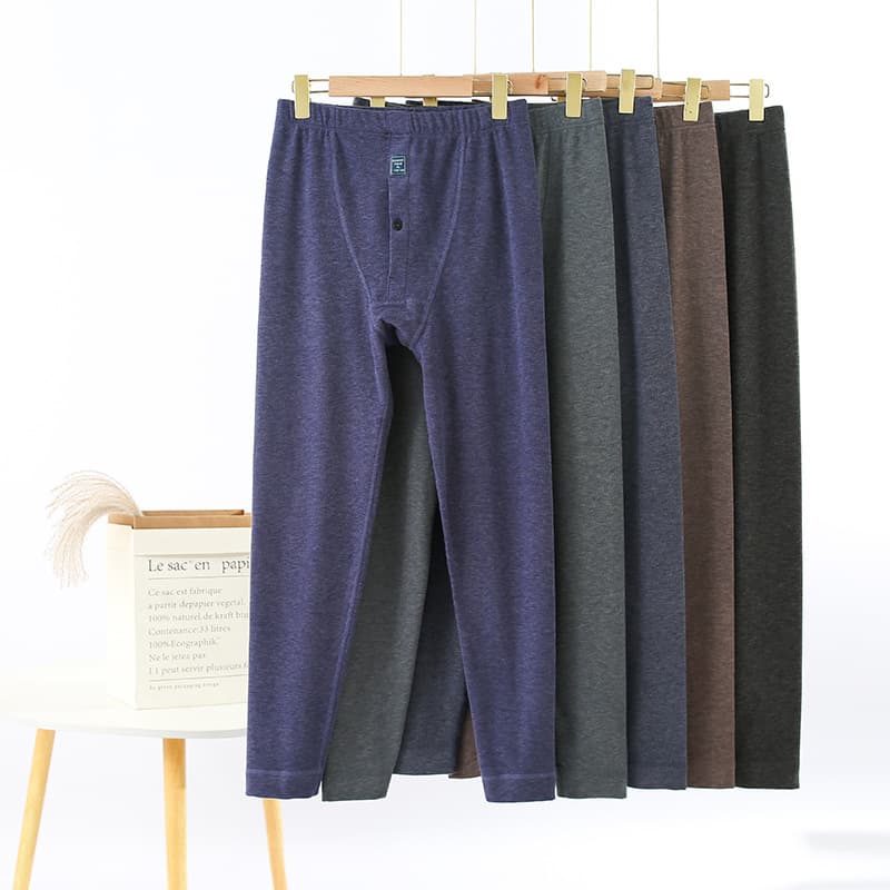 Men's Thermal Pants, Autumn/Winter Dralon Colorful Cotton Long Underwear, New Slim Fit Ribbed Pants