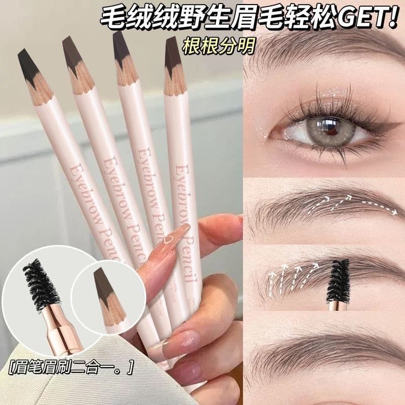 NOVO Fine Peak Carving Eyebrow Pencil Waterproof Smudge-Proof Authentic Wild Eyebrow Easy to Color Distinct Strands Dual-Ended Carve-and-Sharpen Style