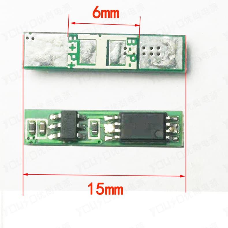 15*3.5MM single cell 3.7V4.2V lithium battery protection board 3A high current DW01 eight-pin MOS 8205