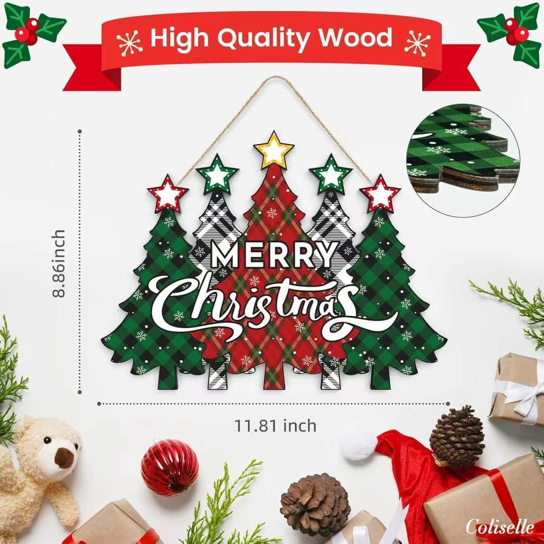 Cross-border Best Seller Factory Direct Christmas Hanging Ornaments Christmas Tree Decorations Christmas Door Sign Decor Home Decor