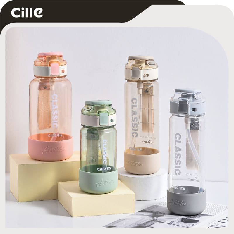 Xile water cup summer large-capacity tritan high-value straw cup for school portable plastic sports space cup