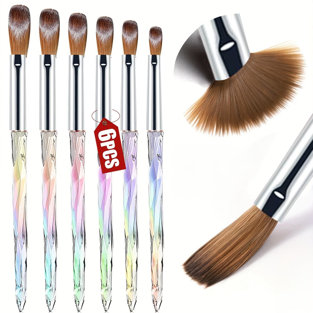 Cross-border Aurora Diamond Rod Crystal Nail Art Pen 6 Nail Art Crystal Brushes Nail Art Extension Phototherapy Pen Set