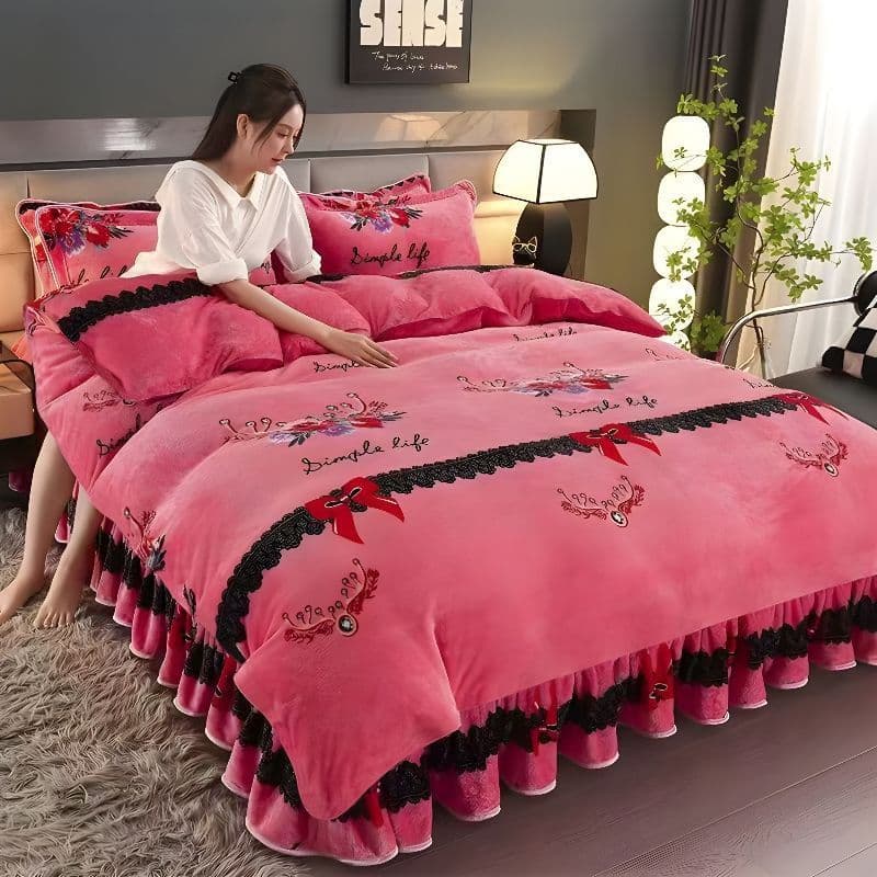 Winter Double Thick Double-Sided Fleece Duvet Cover Single Flannel Plush Warm Duvet Cover Coral Special Price Fleece Single Piece