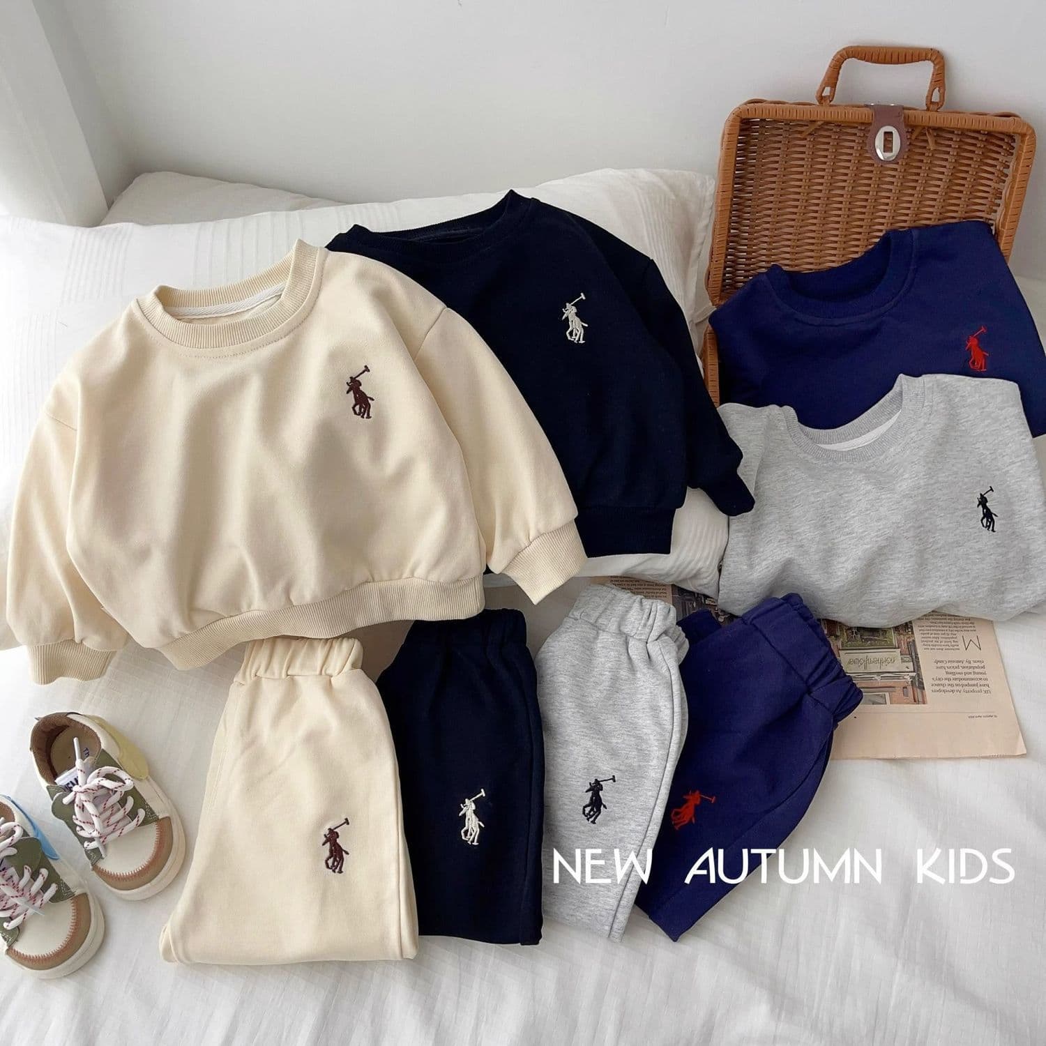 2024 New Children's Trendy Long Sleeve Sports Round Neck Sweatshirt Suit Cool Streetwear For Boys Spring Korean Style