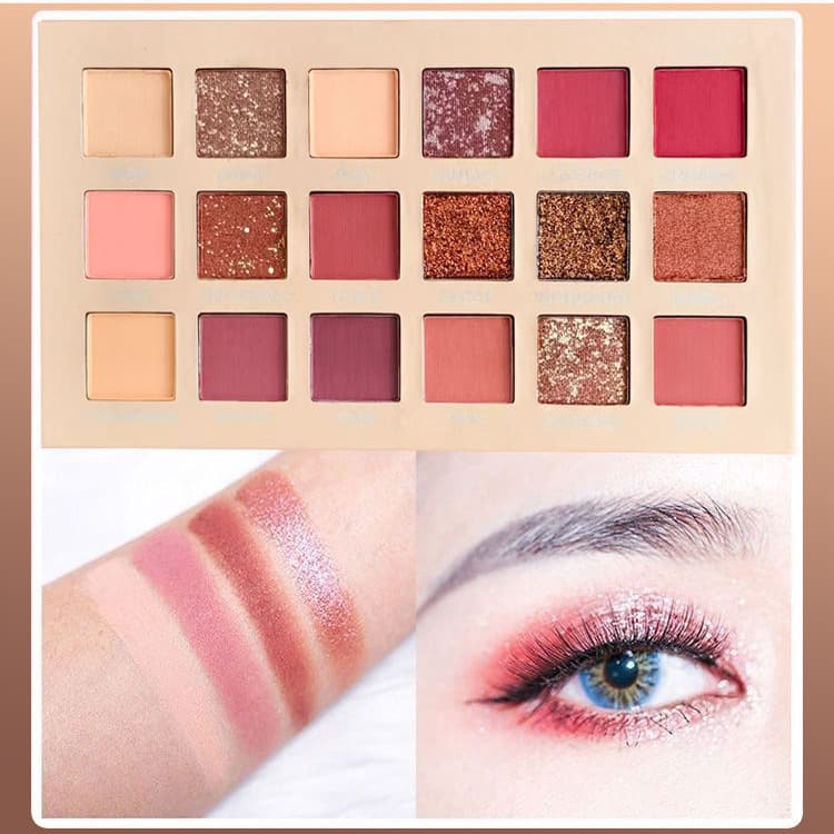 HUDAPRO Desert Rose Eyeshadow Palette, Internet-Famous Ins-Recommended Beauty Cinderella Matte Shimmer 18-Color Eyeshadow