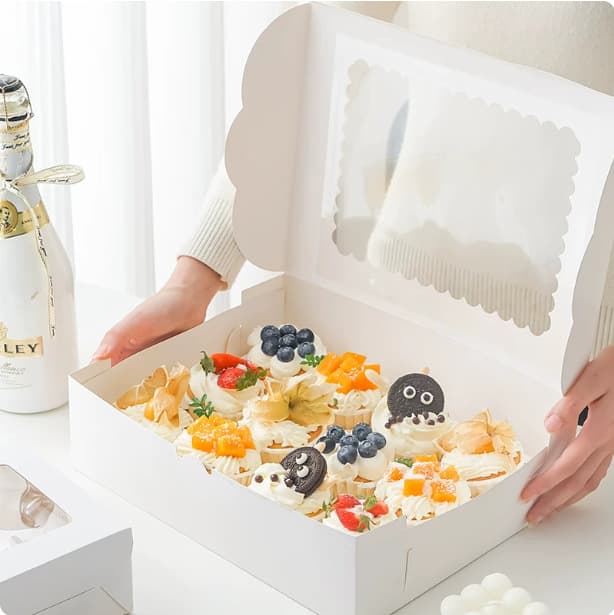 Cupcake Box 2/4/6/12 Pack Transparent Window Muffin Cup Cake Egg Tart Baking Packaging Box
