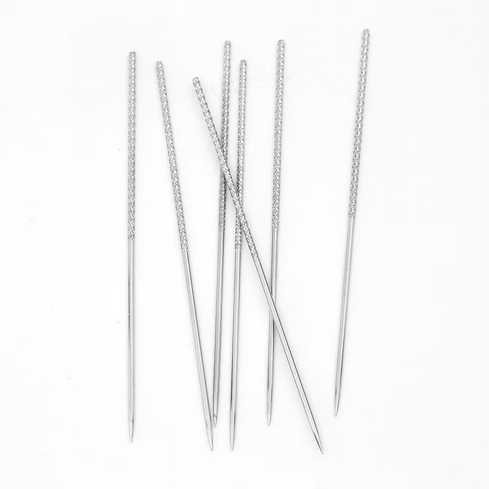 Knurled needle, hand-rolled thread head needle, piping thread head, trouser leg needle, threaded head, hardened carbon steel sewing needle manufacturer