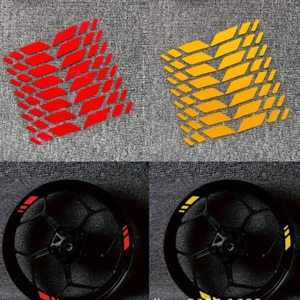 Cross-border 16pcs wheel hub stickers car motorcycle reflective wheel spokes motorcycle bicycle rim decorative stickers