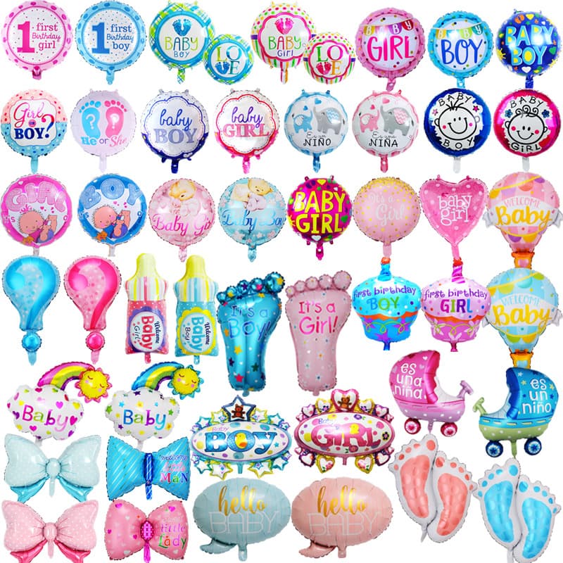 Gender Reveal Balloon for Baby Shower, Boy or Girl Aluminum Foil Balloon