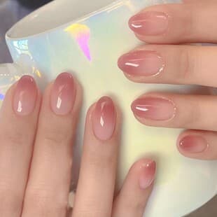 Wearable Nail Tips Crimson Gradient Nail Wraps Removable False Nails Short Press-On Nails Wholesale