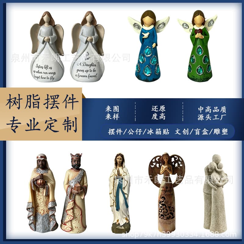 Western Vintage Character Resin Craft European Angel Figurine Sculpture Home Decorative Ornament Source Factory