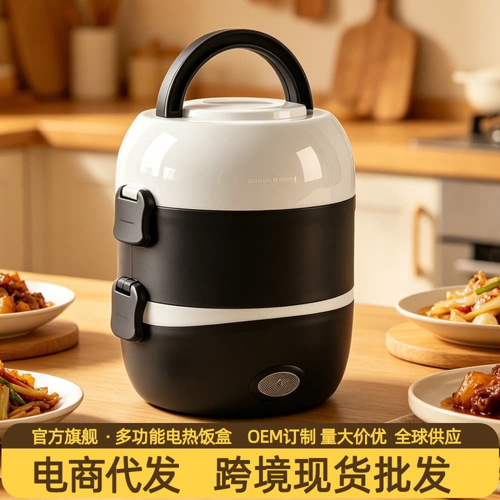 Electric heating lunch box plug-in insulated stainless steel steaming hot rice artifact office worker office lunch box cross-border