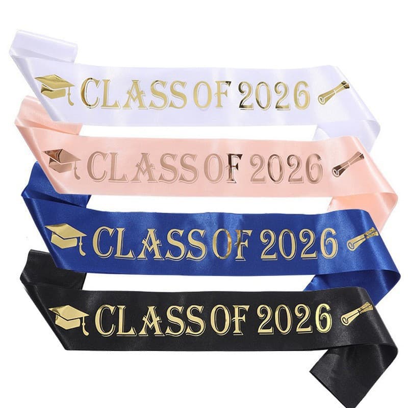 European and American cross-border graduation party shoulder straps etiquette belt CLASS OF 2026 ribbon graduation ceremony prom belt