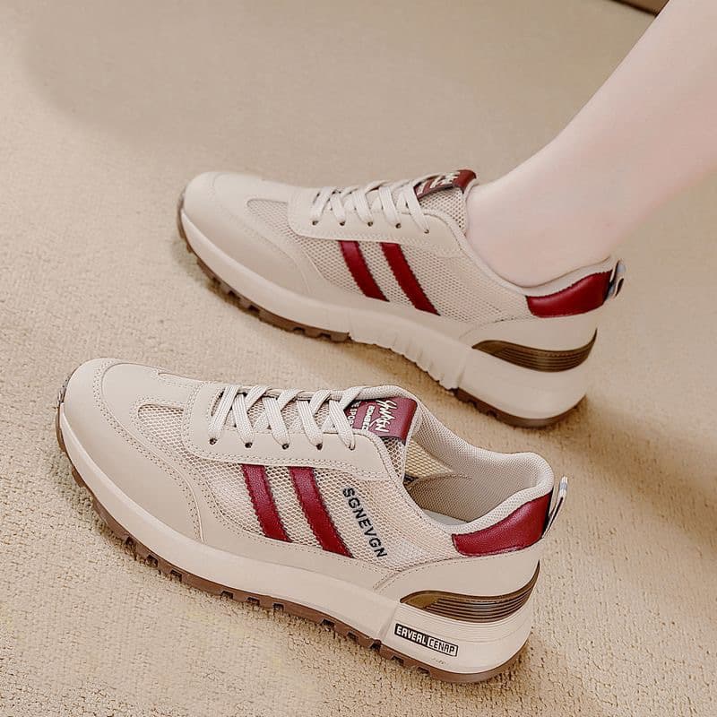 2025 Spring Summer New Mesh Breathable Plus Size Women's Flat Casual Shoes Versatile Board Shoes Sports Running Shoes for Women