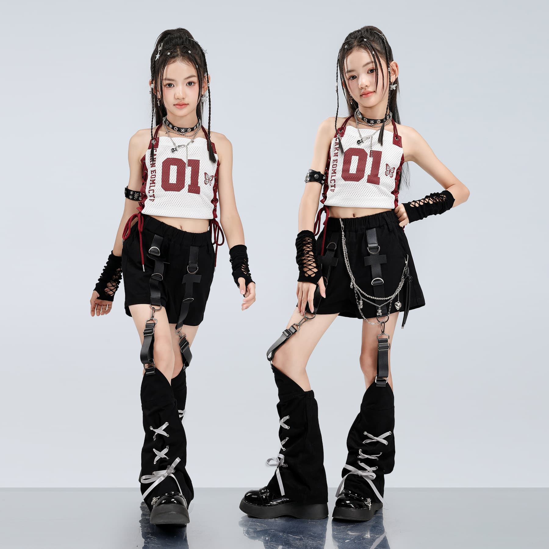 Jazz Dance Outfit Girl Cool Trendy Kids Catwalk Costume Girl Jazz Set Performance Girl Group