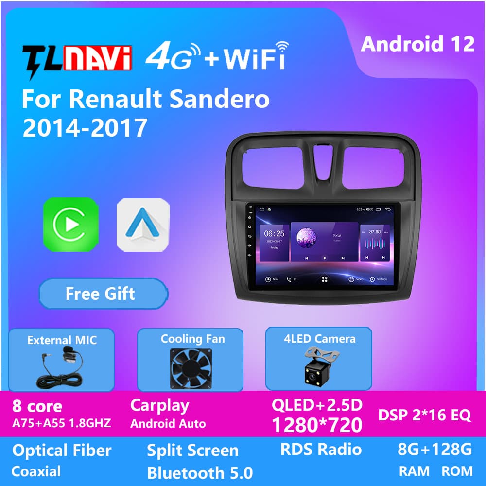 Cross-border exclusive for Renault Sandero 2014-2017 car-mounted Android large-screen full network navigation system