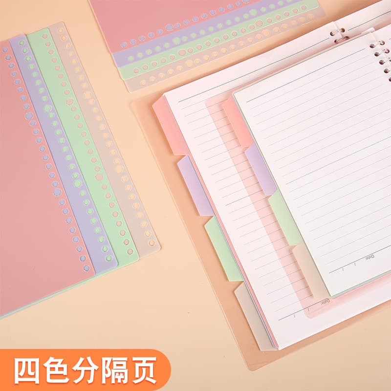 30-hole Colorful B5 Index Cards, 26-hole Loose-leaf Notebook Dividers, Classification Labels, Section Dividers