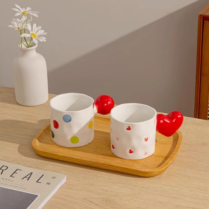 Love Hand-Painted Floral Ceramic Mug Gift Coffee Cup Milk Cup Breakfast Plate Tableware